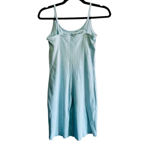 OLD NAVY Baby Blue Ribbed Adjustable Spaghetti Strap Fitted Dress Size M - Picture 2 of 4